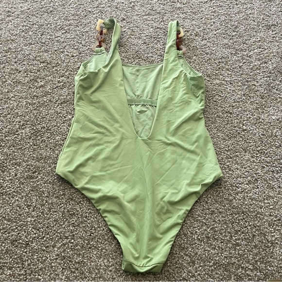 Seafolly Belize scoop one piece swimsuit green 14 boho beach classic modest - Picture 6 of 8